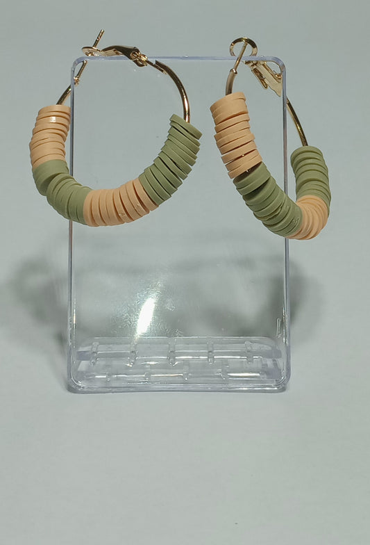 Two-Tone Clay-Disk Hoops (Spring)