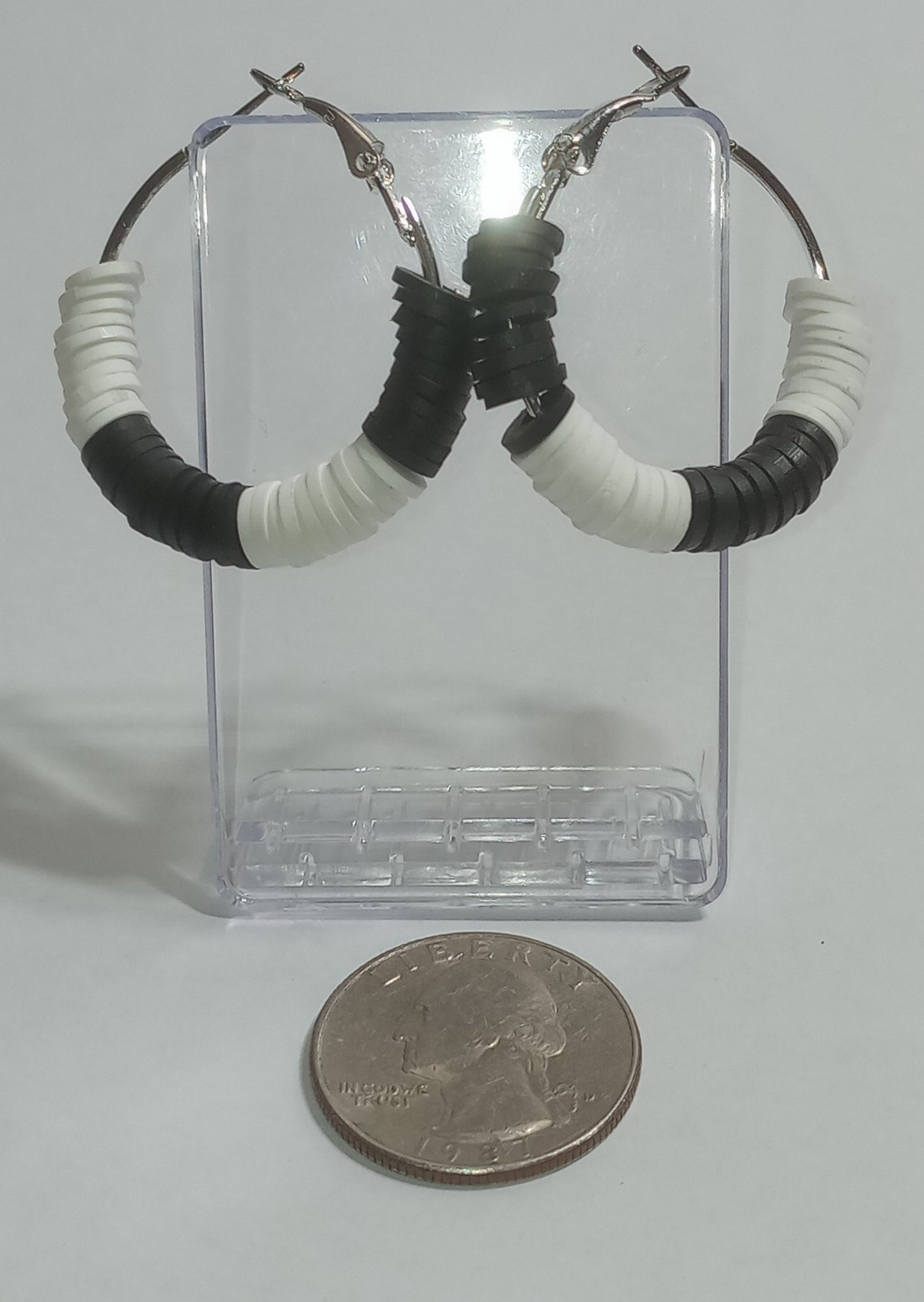 Two-Tone Clay-Disk Hoops (Winter)