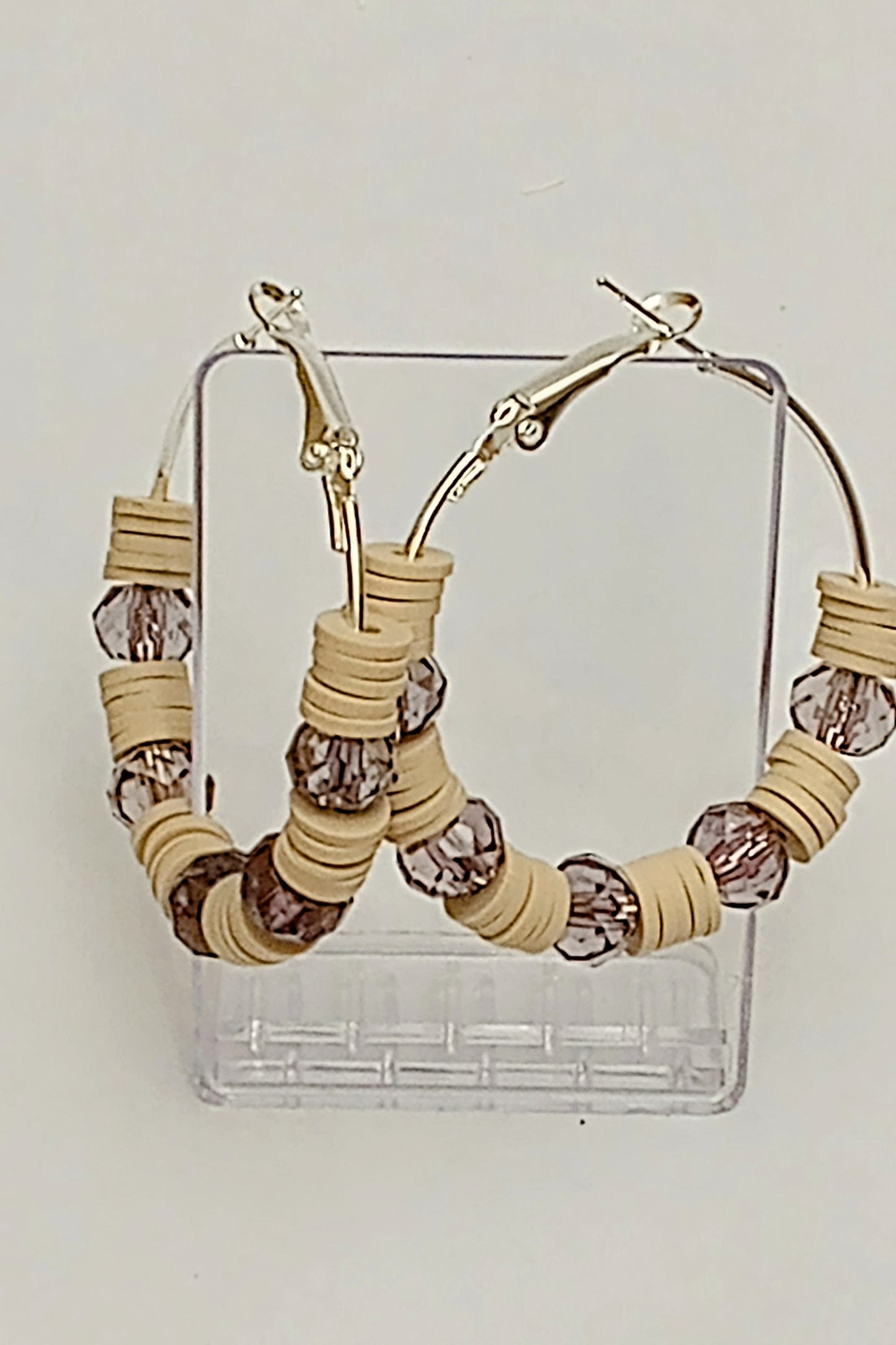 Disk & Clear Geometric Bead Hoop