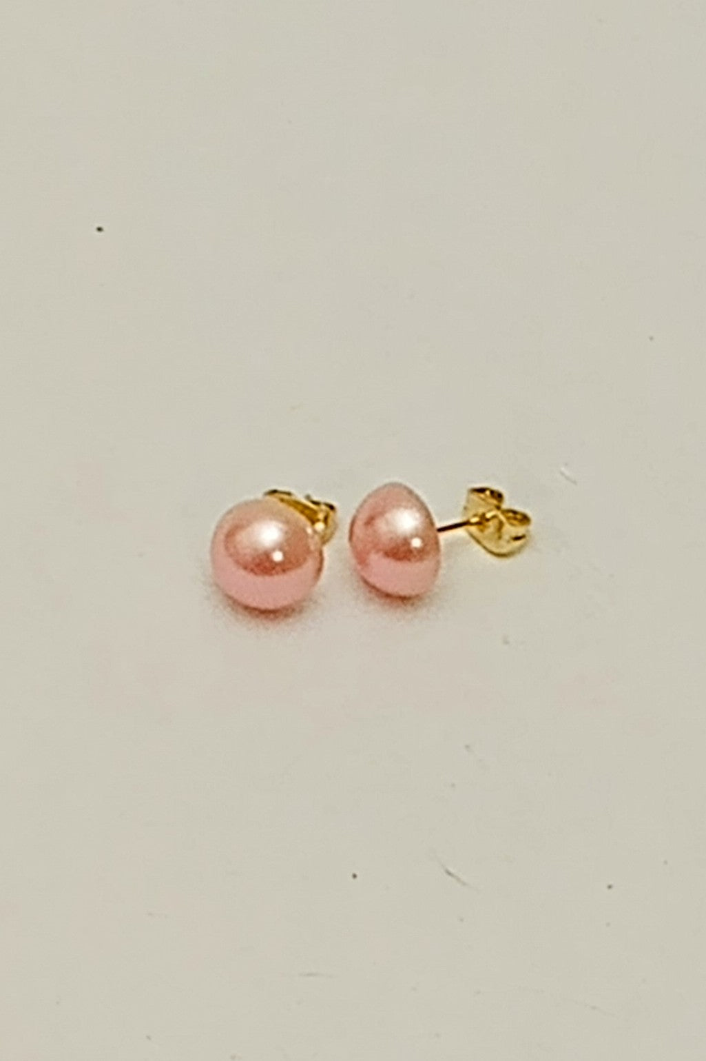 Pink Pearl-Tone Half Globe Stud