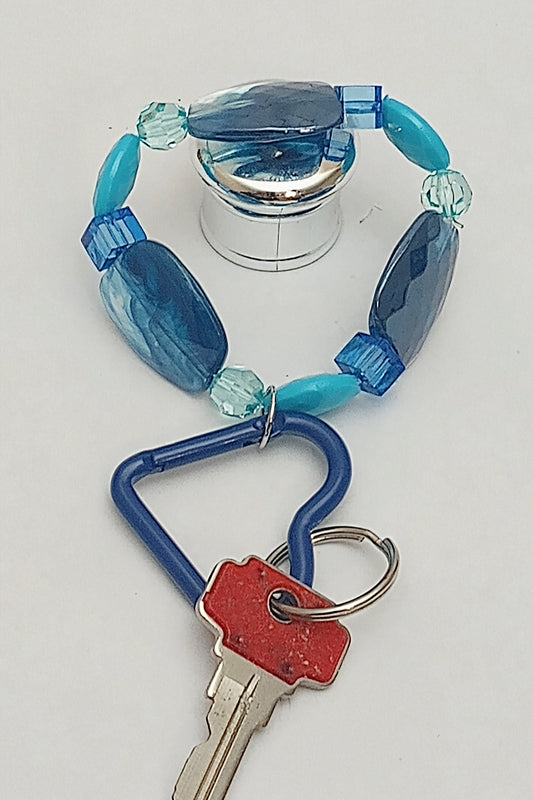 Blue Heart Bracelet Key Chain