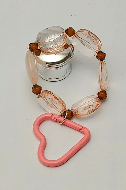 Pink Heart Bracelet Key Chain