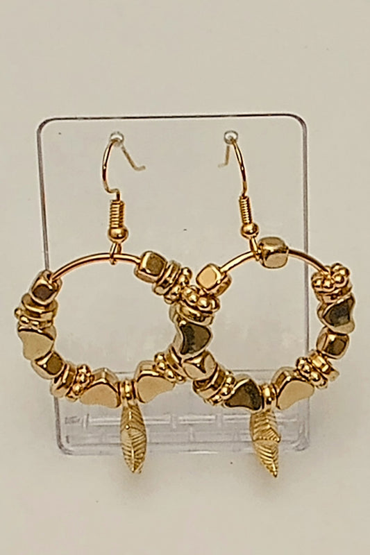 Gold-Tone Charm Bead Hoop